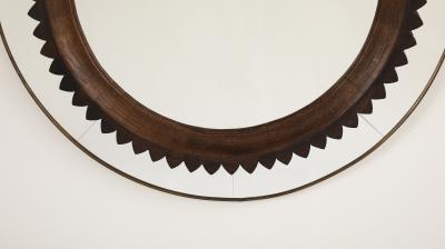 Fratelli Marelli Fratelli Marelli for Framar Hand Carved Walnut Mirror Italy circa 1940s