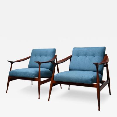 Fratelli Reguitti Set of two Lounge Chairs by Ico Parisi for Fratelli Reguitti Italy 1959