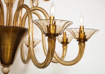 Fratelli Toso A Large Hand Bown Amber Glass Chandelier Attributed to Fratelli Toso