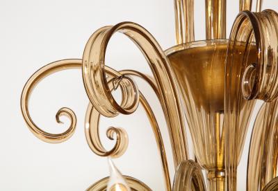 Fratelli Toso A Large Hand Bown Amber Glass Chandelier Attributed to Fratelli Toso