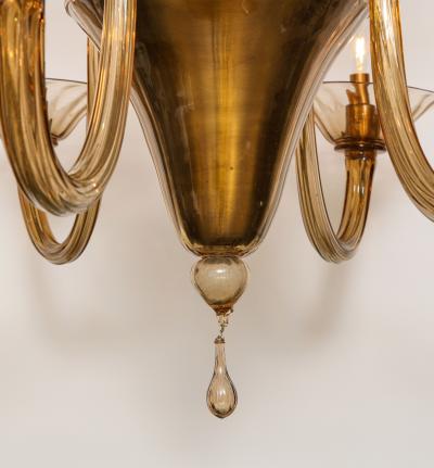 Fratelli Toso A Large Hand Bown Amber Glass Chandelier Attributed to Fratelli Toso
