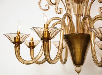 Fratelli Toso A Large Hand Bown Amber Glass Chandelier Attributed to Fratelli Toso