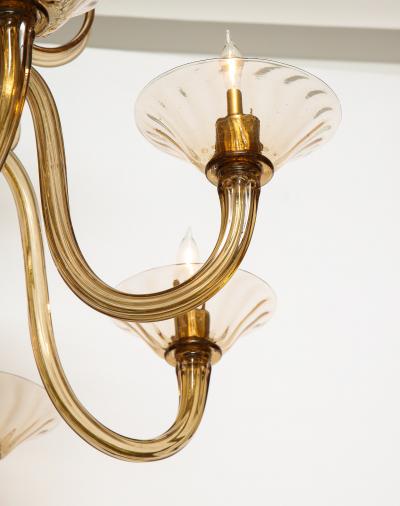 Fratelli Toso A Large Hand Bown Amber Glass Chandelier Attributed to Fratelli Toso