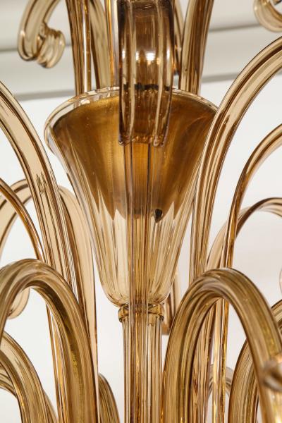 Fratelli Toso A Large Hand Bown Amber Glass Chandelier Attributed to Fratelli Toso