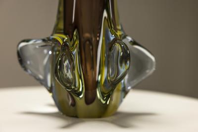 Fratelli Toso Murano Sommerso Flower Shaped Vase by Fratelli Toso Italy 1950s
