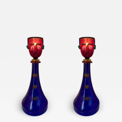 Fratelli Toso Pair of Character Lamps by Fratelli Toso Murano Glass Italy 1960s