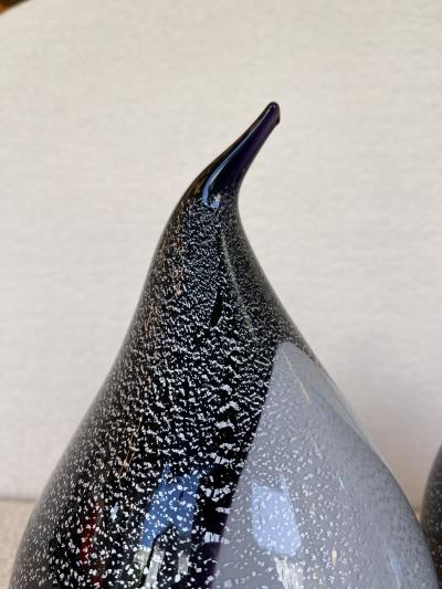 Fratelli Toso Pair of Penguin Murano Glass Lamps Italy 1980s