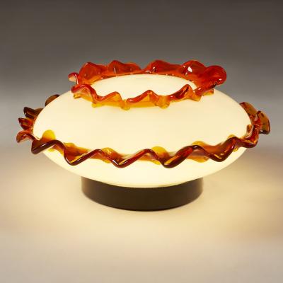 Fratelli Toso Unusual handblown 1960s Murano glass flower table lamp by Fratelli Toso