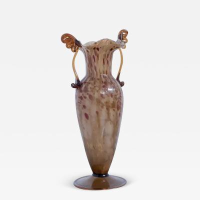 Fratelli Toso Vintage Brown Murano Glass Vase by Fratelli Toso 1920s