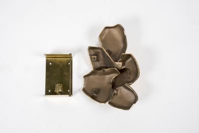 Fred Brouard 1970s Sculptural bronze Sconces attributed to Fred Brouard