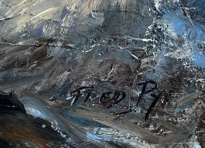 Fred Pye Fred Pye Signed Rocky Seascape Painting Maine Oil on Canvas