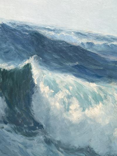 Fred Pye Fred Pye Signed Rocky Seascape Painting Maine Oil on Canvas