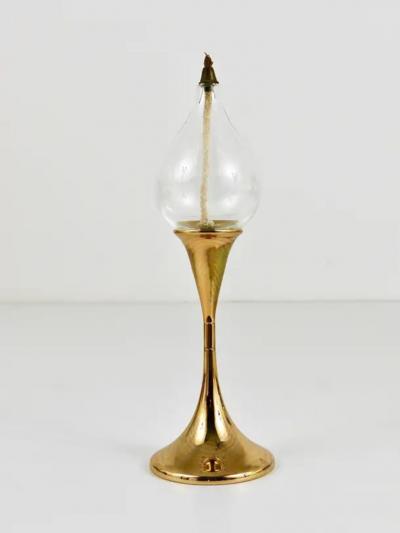 Freddie Andersen Freddie Andersen Mid Century Oil Lamp Brass Candleholder Denmark 1970s