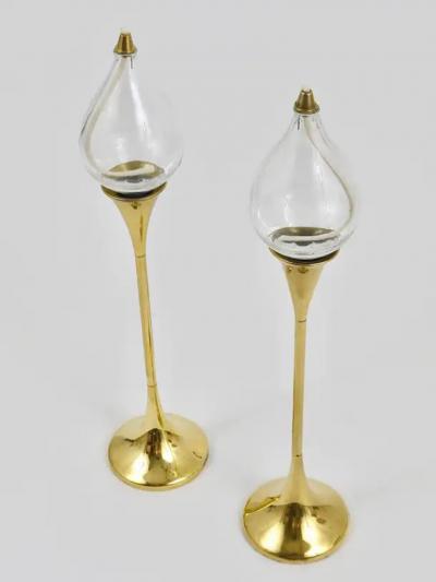 Freddie Andersen Two Large Freddie Andersen Midcentury Oil Lamp Candleholders Denmark 1970s