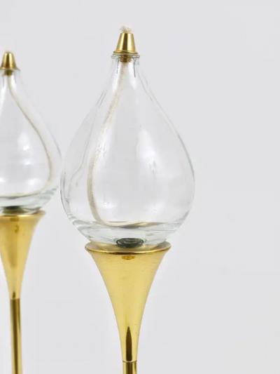 Freddie Andersen Two Large Freddie Andersen Midcentury Oil Lamp Candleholders Denmark 1970s