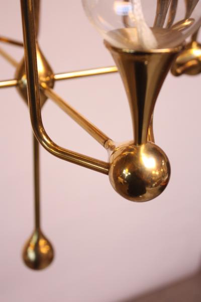 Freddie Anderson West German Brass and Glass Oil Lamp Candelabra by Freddie Andersen