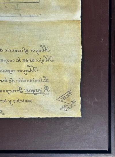 Freddy Ross Mixed Media Painting After Roman Vitruvius 1stC BC Writings