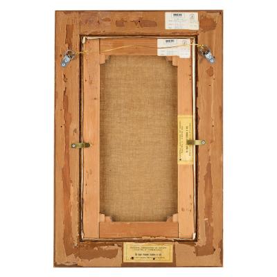 Frederic Soulacroix Antique French oil painting of a romantic courting scene by Frederic Soulacroix