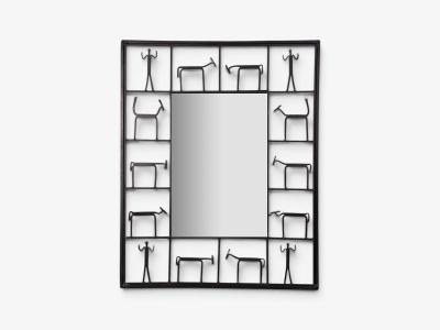 Frederic Weinberg American Modern Figural Wall Mirror Iron USA 1950s