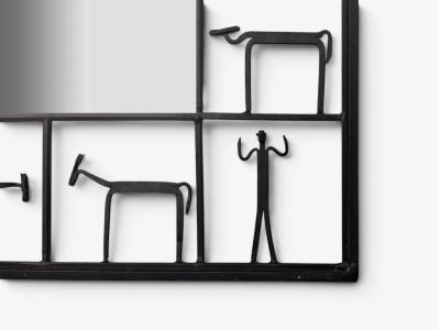 Frederic Weinberg American Modern Figural Wall Mirror Iron USA 1950s