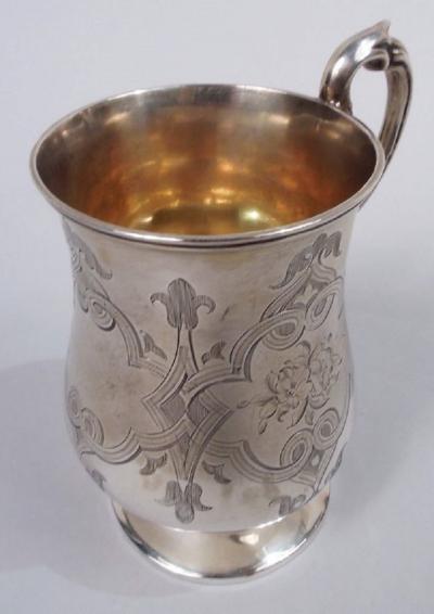 Frederick Brasted Antique English Victorian Classical Sterling Silver Baby Cup 1860