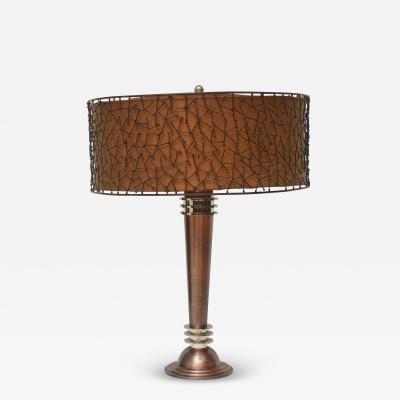 Frederick Cooper Lamp Co Frederick Cooper Art Deco Style Copper and Steel Table Lamp