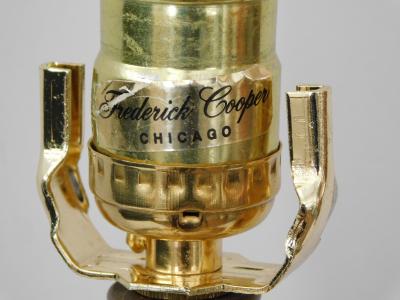 Frederick Cooper Lamp Co Good Quality Frederick Cooper 1960s Octagonal Burlwood and Brass Lamp