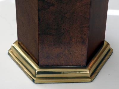 Frederick Cooper Lamp Co Good Quality Frederick Cooper 1960s Octagonal Burlwood and Brass Lamp