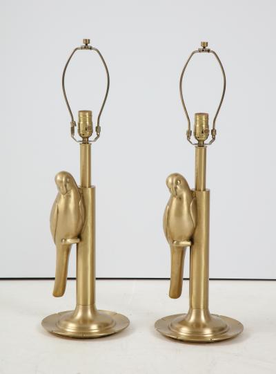 Frederick Cooper Lamp Co Satin Brass Parrot Lamps