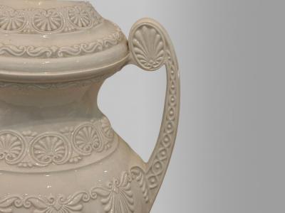 Frederick Cooper Lenox Neoclassical Style White Porcelain Table Lamps 1980s