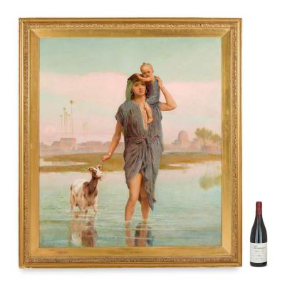 Frederick Goodall Large figurative Orientalist oil painting by Frederick Goodall