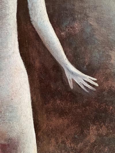 Frederick Haucke Surrealist Landscape Mountain with Nude Woman Perls Gallery