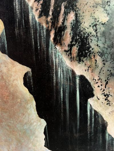 Frederick Haucke Surrealist Landscape Mountain with Nude Woman Perls Gallery