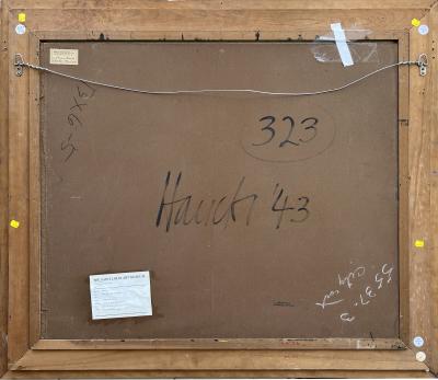 Frederick Haucke Surrealist Landscape Mountain with Nude Woman Perls Gallery