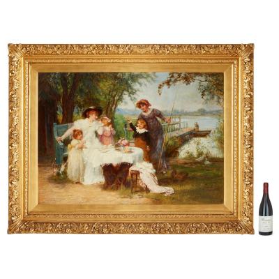 Frederick Morgan Fred Morgan The Hero of the Hour large Victorian oil painting