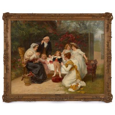 Frederick Morgan His First Suit a large Victorian oil painting signed Fred Morgan