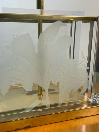 Frederick Raymond BEAUTIFUL ART DECO REVIVAL BRASS GLASS AND LUCITE LAMP
