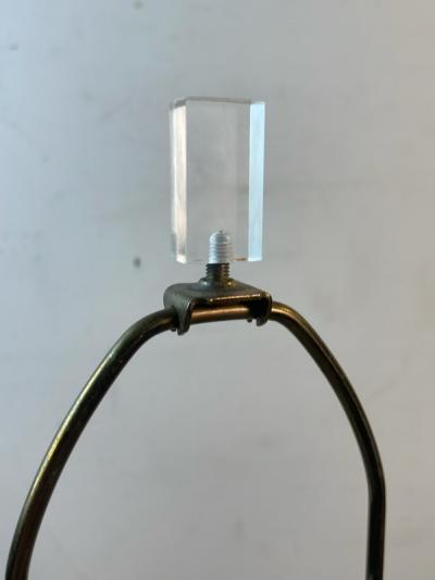 Frederick Raymond BEAUTIFUL ART DECO REVIVAL BRASS GLASS AND LUCITE LAMP