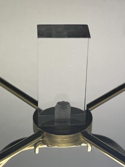 Frederick Raymond RARE LARGE ART DECO REVIVAL GLASS BRASS LUCITE LAMPS BY FREDERICK RAYMOND