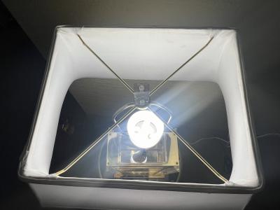 Frederick Raymond RARE LARGE ART DECO REVIVAL GLASS BRASS LUCITE LAMPS BY FREDERICK RAYMOND