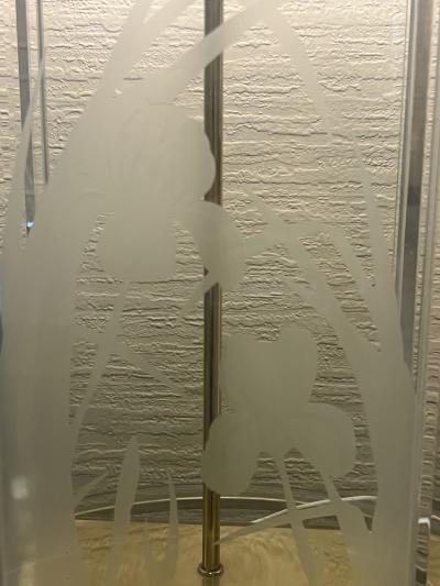 Frederick Raymond RARE LARGE ART DECO REVIVAL GLASS BRASS LUCITE LAMPS BY FREDERICK RAYMOND