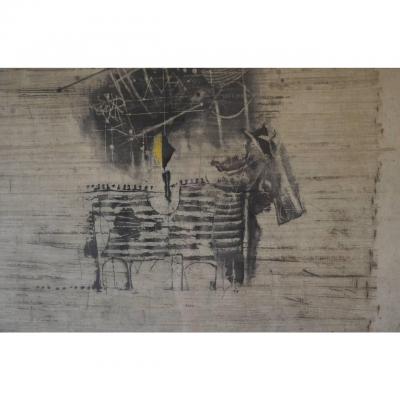 Frederick Weinberg Large Framed Lithograph by Frederick Weinberg