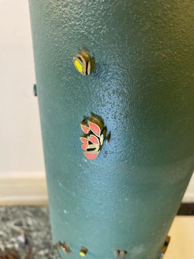 Frederick Weinberg MID CENTURY MODERNIST WALL PAPER ROLLER LAMP