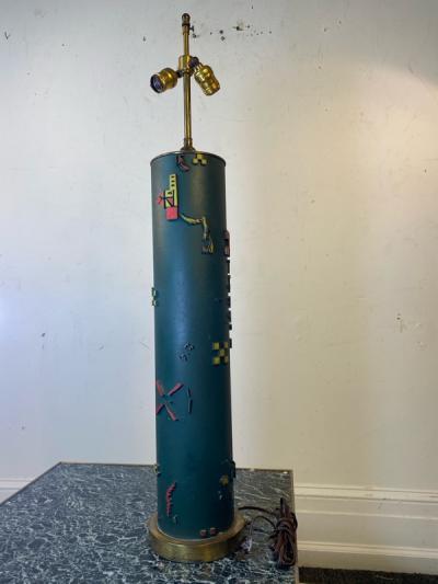 Frederick Weinberg MID CENTURY MODERNIST WALL PAPER ROLLER LAMP