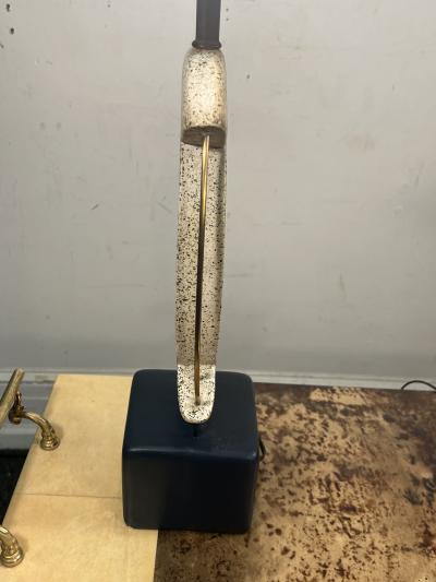 Frederick Weinberg MID CENTURY PLASTER BRASS ABSTRACT SCULPTURAL LAMPS WITH ORIGINAL RED SHADES