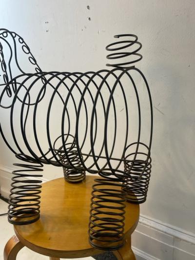 Frederick Weinberg MID CENTURY WHIMSICAL BLACK METAL POODLE MAGAZINE RACK