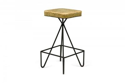 Frederick Weinberg Set of 6 Frederick Weinberg Wrought Iron Hairpin Leg Swivel Seat Bar Stools