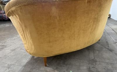 Frederico Munari 2 Velvet Armchairs by Federico Munari w Matching Sofa Available Italy 1950s