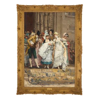 Frederik Hendrik Kaemmerer Late 19th century Dutch family oil painting by Kaemmerer