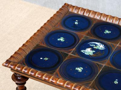Frederik St rmose Sculptural Frederik St rmose Side Table Hand Decorated Tile Top Denmark 1930s